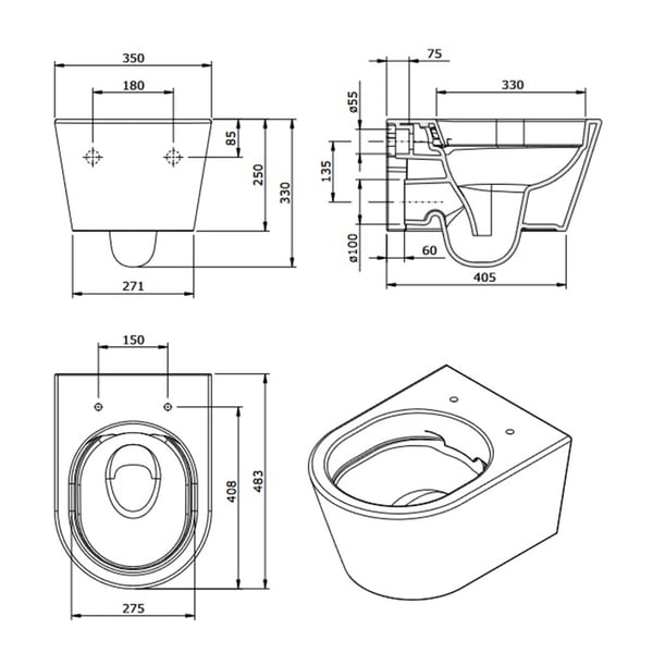 Λεκάνη κρεμαστή Urb.y 48 pack Sanindusa 140934004
